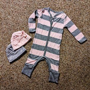 Baby pj jumpsuit with matching hats from Burt's Bees Baby